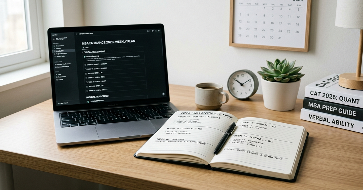 Mba Entrance exam 2026 weekly plan